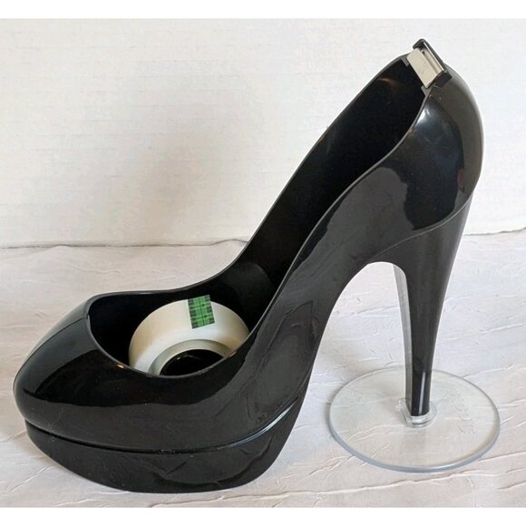NOS Scotch Magic Tape Dispenser Black Stiletto High Heel Shoe 3M Office 2011 Fun - Picture 3 of 13